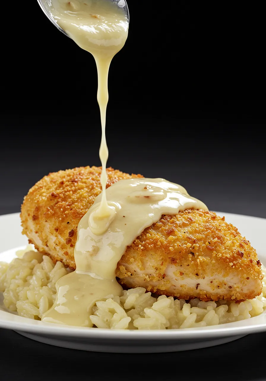 Parmesan Crusted Chicken with Creamy Garlic Sauce - secondary view